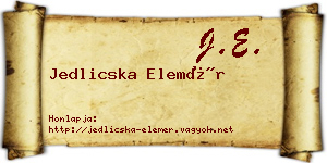 Jedlicska Elemér névjegykártya